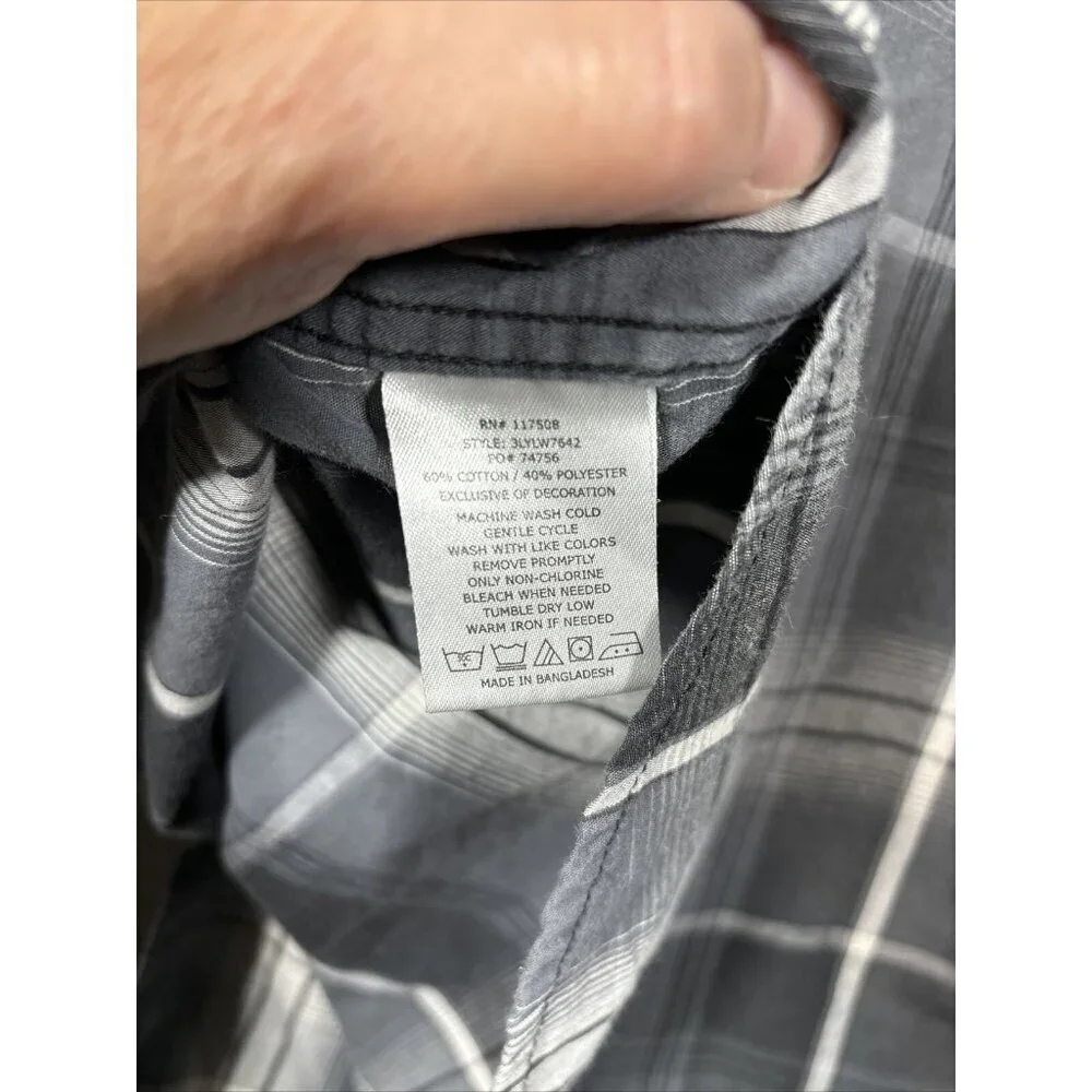 Levi's Gray Plaid Long Sleeve‎ Button Up Mens Shirt Size L